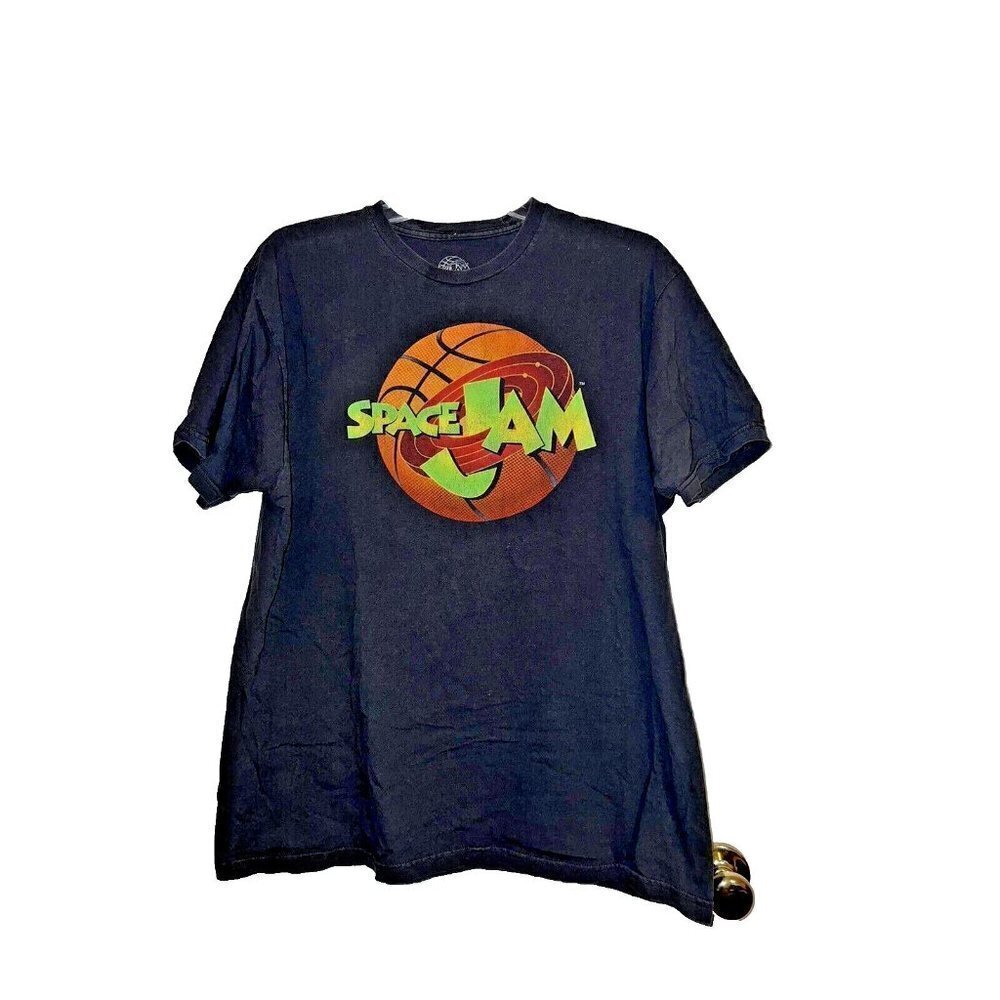 SPACE JAM Mens Short Sleeve Crewneck Adult Retro Casual Logo Sz XL